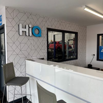 HiQ Shrewsbury Internal CI Signage and Car View Bay Window