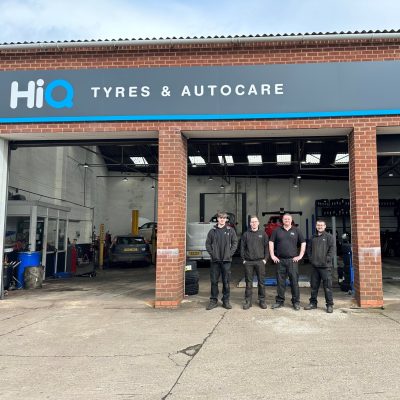 HiQ Shrewsbury Team Picture Outside Signage