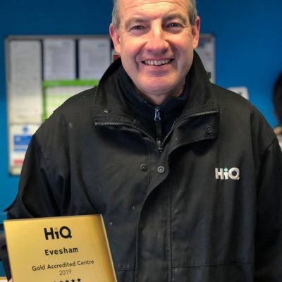 Kevin at HiQ Evesham receiving their Gold Standard Award 2019