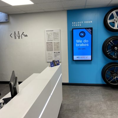 Hi Q Tyres Autocare Chelmsford reception area revamp
