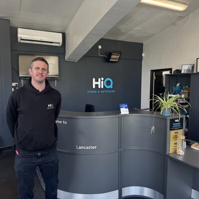 Hi Q Lancaster Joe infront of new reception area