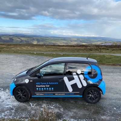 Hi Q Tyres Autocare Lancaster and Holton Courtesy Car in the countryside