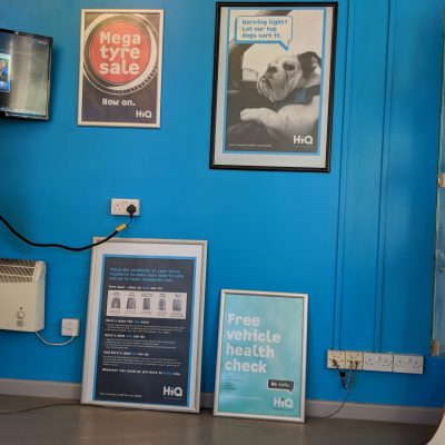HiQ Tyres & Autocare Worksop Signs Inside