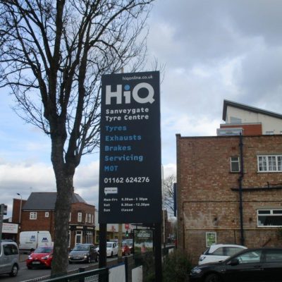 HiQ Leicester pylon outside centre
