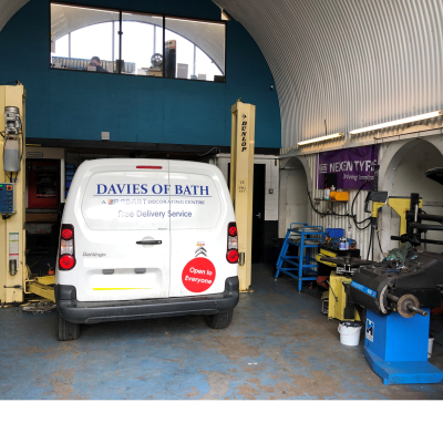 HiQ Tyres & Autocare Bath customer vehicle in service