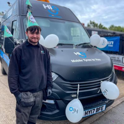 Hi Q Tyres Autocare Preston Birthday Photo Team and Van