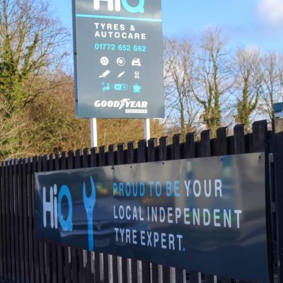 Hi Q Tyres Autocare Preston sign