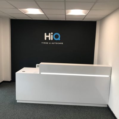 Reception desk at HiQ Enfield Centre
