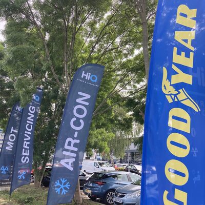 Hi Q Tyres Autocare Aylesbury Flags outside 4