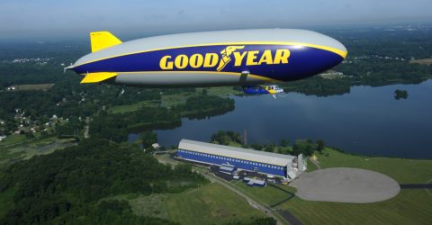THE GOODYEAR BLIMP RETURNS TO THE UK