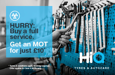 Buy a full service & get an MOT for £10.