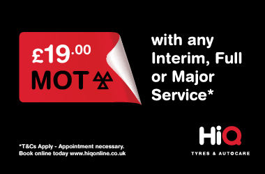 £19 MOT with any Interim, Full or Major Service!