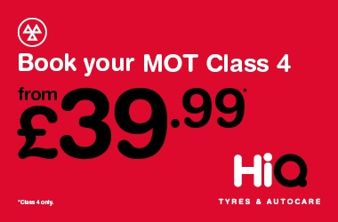Book your MOT today for just £39.99.