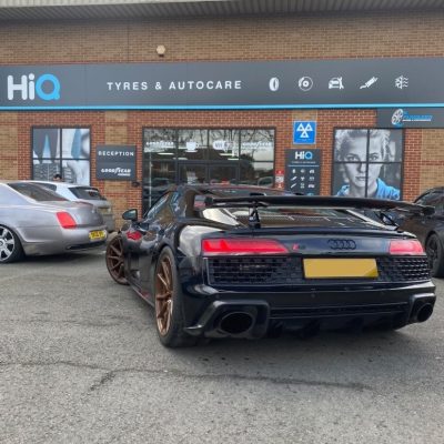 Audi R8 outside Hi Q Aylesbury