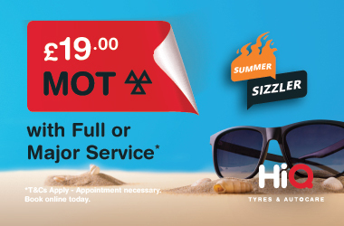 £19 MOT with Full or Major Service this Summer!